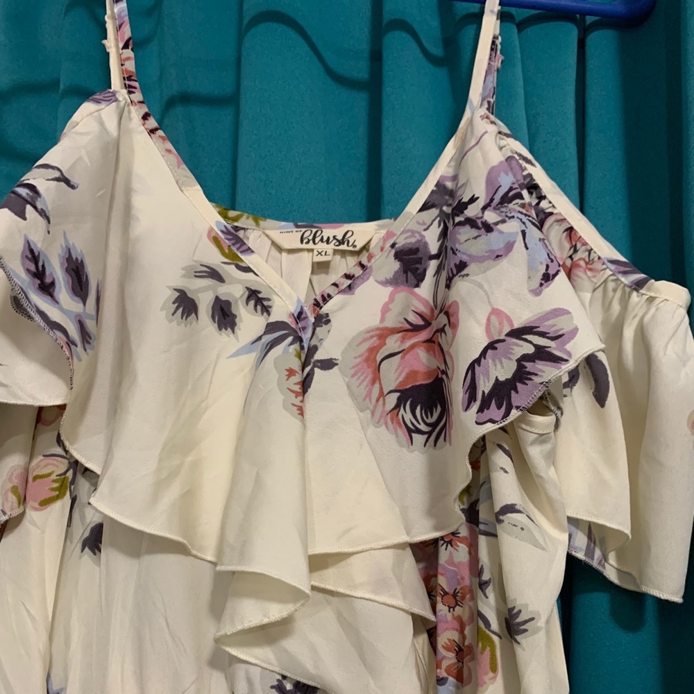 NWOT Cream colored floral sun dress